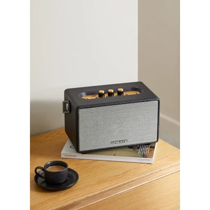 CREATE Retro Lautsprecher, Tragbarer Bluetooth-Speaker mit 40W Leistung, USB und AUX, Schwarz, bis zu 5 Stunden Betriebsdauer, Trageschlaufe – Bild 2