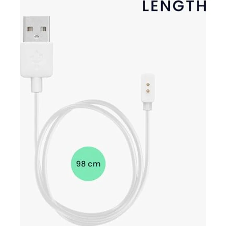 kwmobile USB Kabel Charger kompatibel mit Xiaomi Redmi Watch 4 / Watch 3 Active/Watch 3 Lite Ladekabel - Smart Watch Ersatzkabel - Fitnesstracker Aufladekabel in Weiß – Bild 3