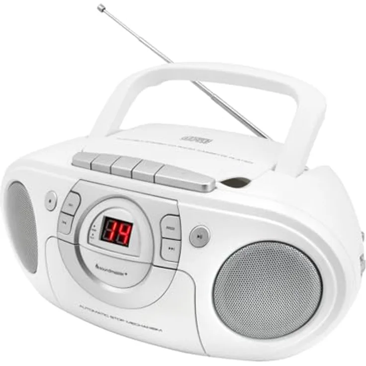 Soundmaster SCD5100WE Radio Kassettenspieler mit CD Spieler in weiß