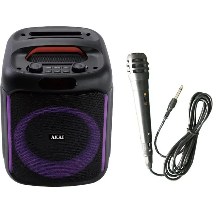 Akai ABTS-V20, Bluetooth-Lautsprecher mit 20 W, FM-Radio, USB und tragbarem Design, Schwarz