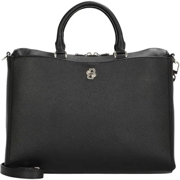 BOSS Beyond Briefcase, Leder Businesstasche mit Laptopfach, Schwarz