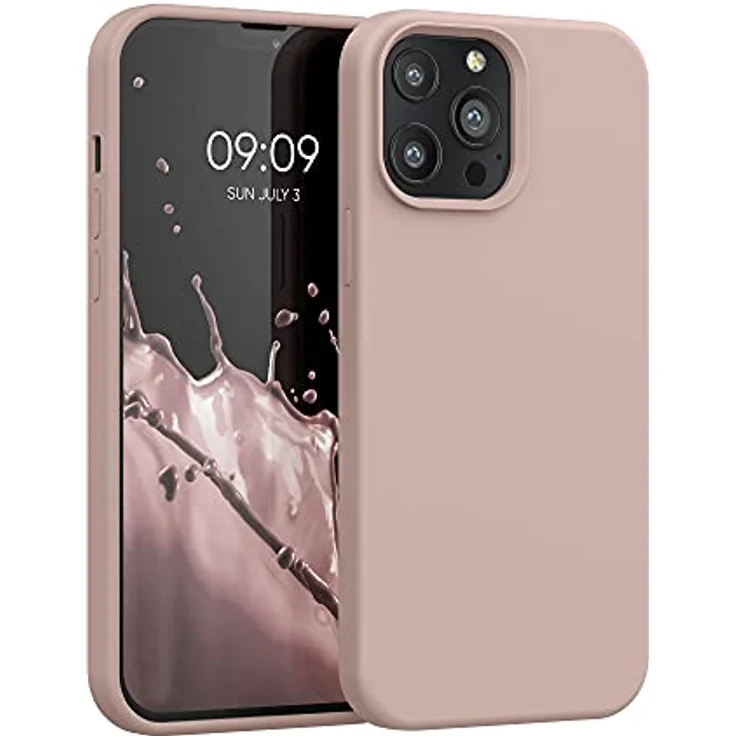 kwmobile Handyhülle für iPhone 13 Pro Max - Silikon Case in Altrosa, kabelloses Laden, griffig und stabil – Bild 1