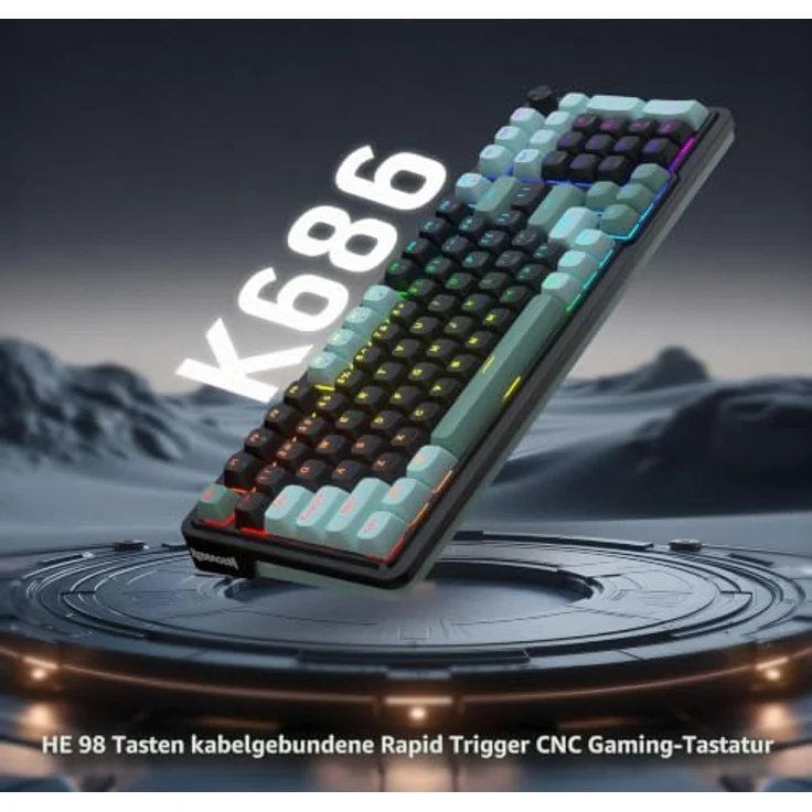 Redragon K686BG-RGB-M, Kabelgebundene Gaming-Tastatur mit Magnetic-mechanical Key Switch und RGB-Beleuchtung, Schwarz – Bild 9