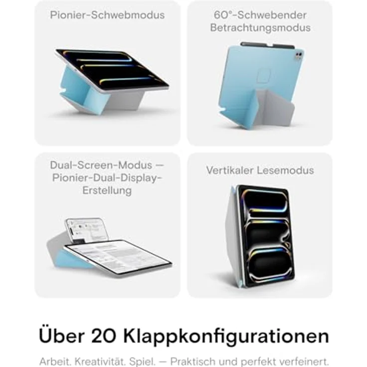 MOFT Dynamic Folio Hülle für iPad Pro 12,9" (6./5./4. Gen, 2022/2021/2020), 20 einstellbare Winkel, ergonomisches Design, nur 404 g – Bild 3