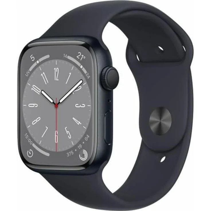 Apple Watch Series 8 (GPS + Cellular, 45MM) Aluminiumgehäuse Mitternacht mit Sportarmband Mitternacht, mehr als 80% Akkukapazität – Bild 1