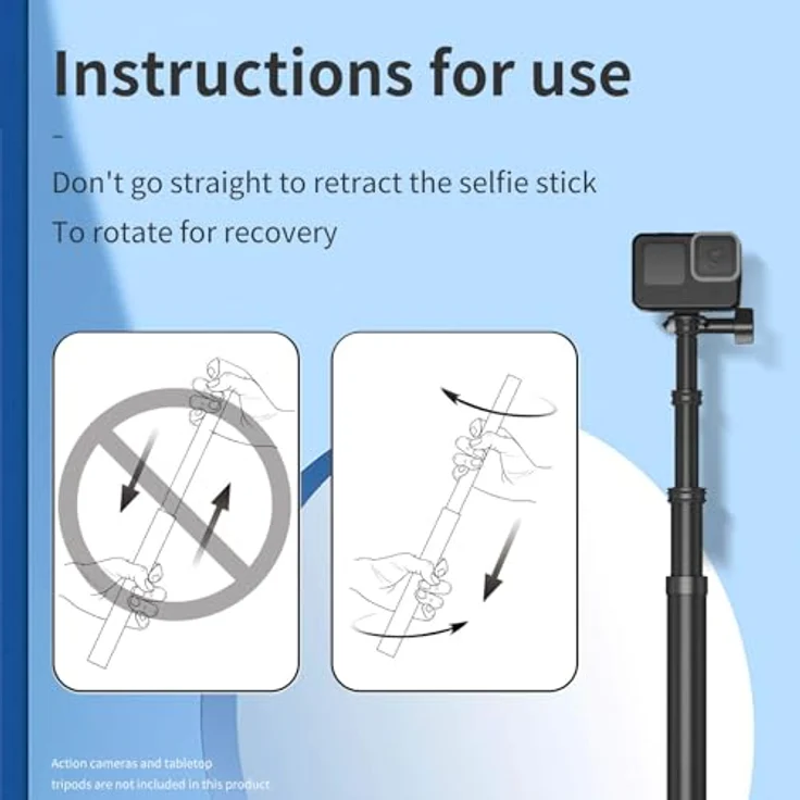 Telesin Selfie Stick Carbon, 2,7 Meter - extra kompakt, leicht und stabil – Bild 6