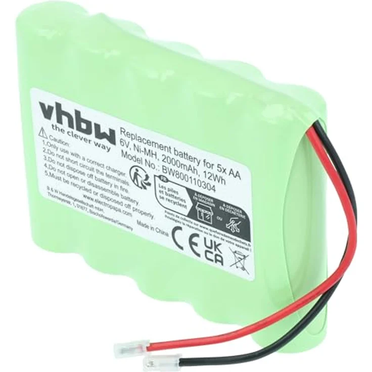 vhbw NiMH Universal Akku Akkupack 2000mAh 6V 5x AA – Bild 10