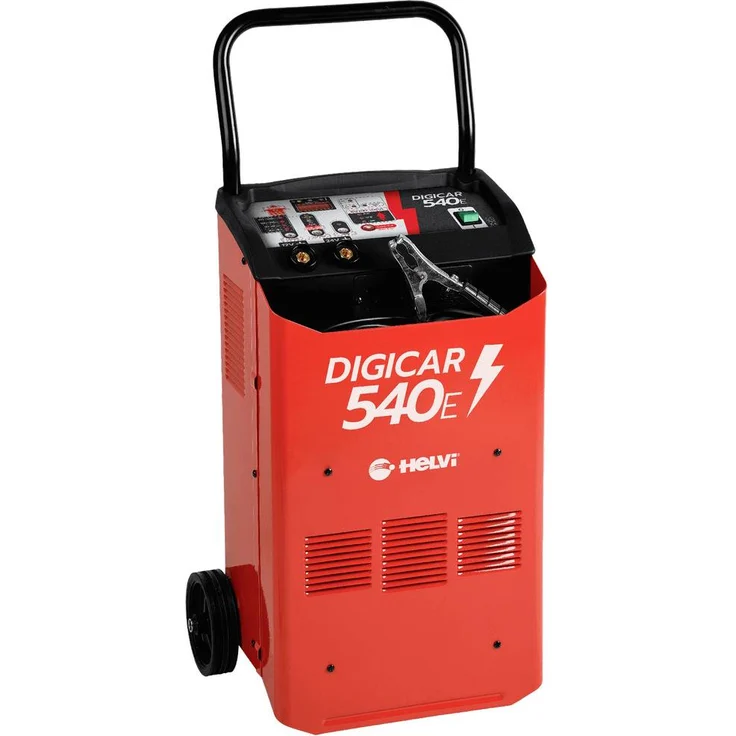 Helvi Digicar 540 E 77230 Kfz-Ladegerät, 12 V/24 V, 55 A, digitale Steuerung mit Starthilfe, ideal für AGM-, GEL-, Calcium- und Bleiakkus