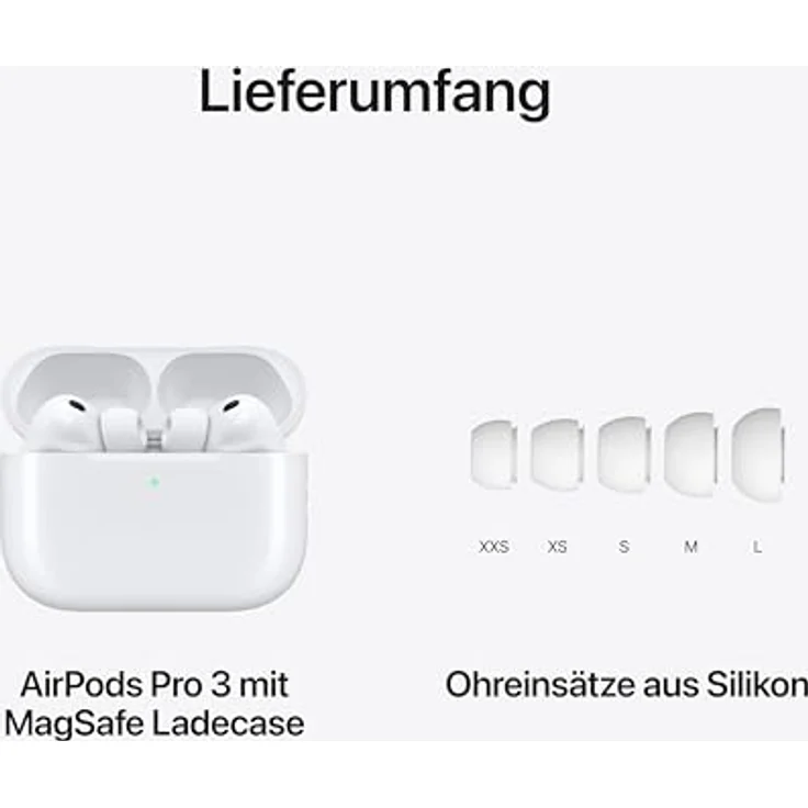 Apple AirPods Pro 3, Kabellose In‑Ear Kopfhörer mit Aktiver Geräuschunterdrückung, Herzfrequenzmessung, Hörgerätefunktion, 3D Audio und USB-C Ladeanschluss – Bild 5