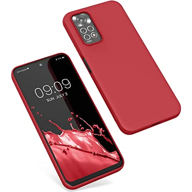 kwmobile Handyhülle für Xiaomi Redmi Note 11 / Note 11S - Flexibles TPU Case mit kabellosem Laden und rutschfester Oberfläche, Rot – Bild 5