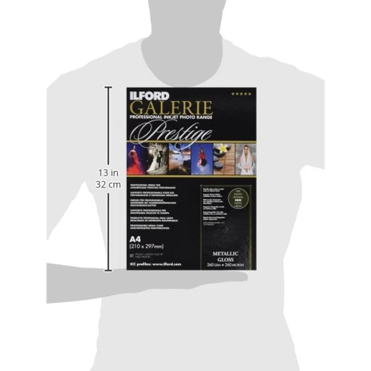 Ilford GALERIE Prestige Metallic Gloss A4 Druckerpapier, 25 Blatt, 260 g/qm für hochwertige Fotoreproduktionen – Bild 3
