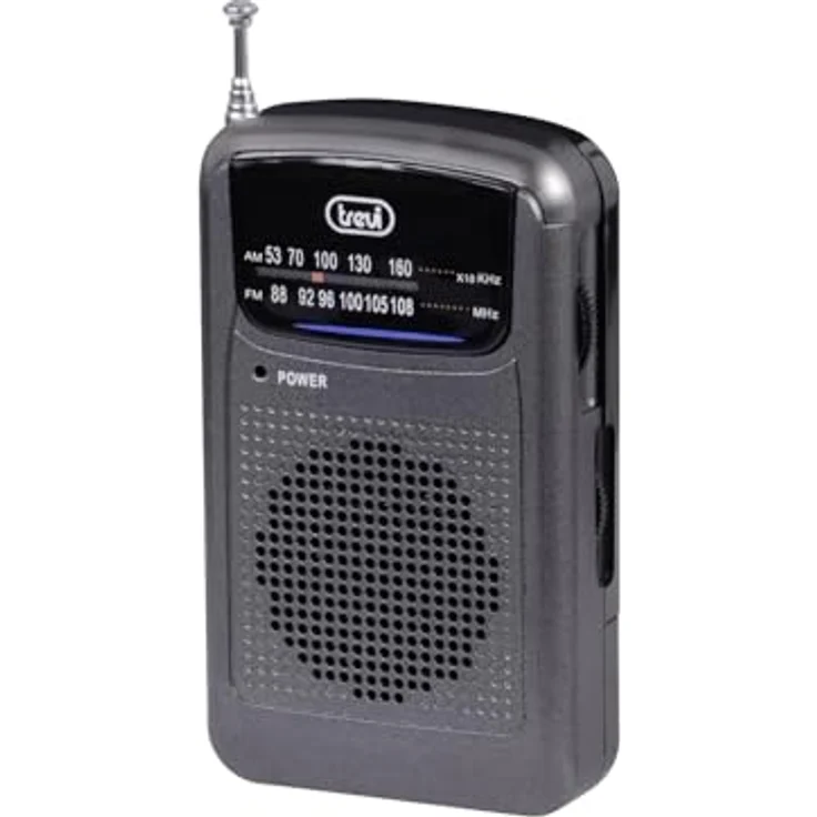 Trevi RA 710, Tragbares AM/FM Radio mit integrierten Lautsprecher und Kopfhöreranschluss, Grau – Bild 4