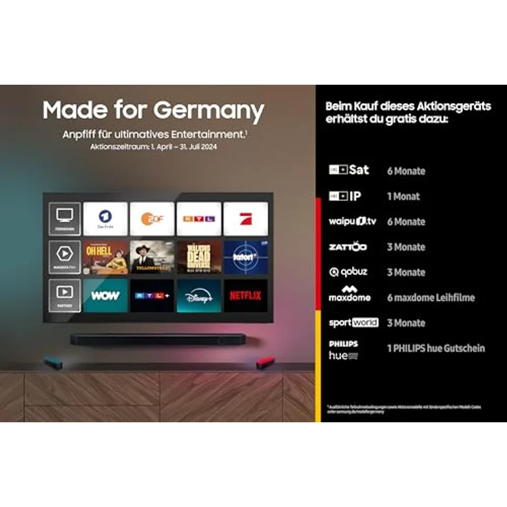 Samsung Crystal UHD 4K DU7179 Fernseher 75 Zoll, Smart TV mit PurColor und 4K Upscaling, GU75DU7179UXZG, Deutsches Modell [2024] – Bild 3