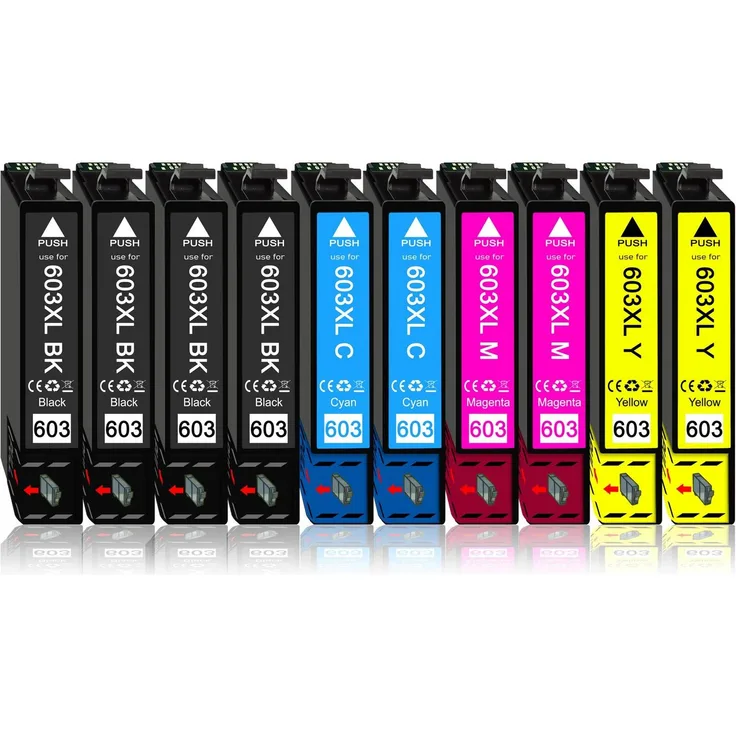Druckerparadies 10er Pack Druckerpatronen 603XL für Epson XP-4105, 4x Schwarz, 2x Cyan, 2x Magenta, 2x Gelb