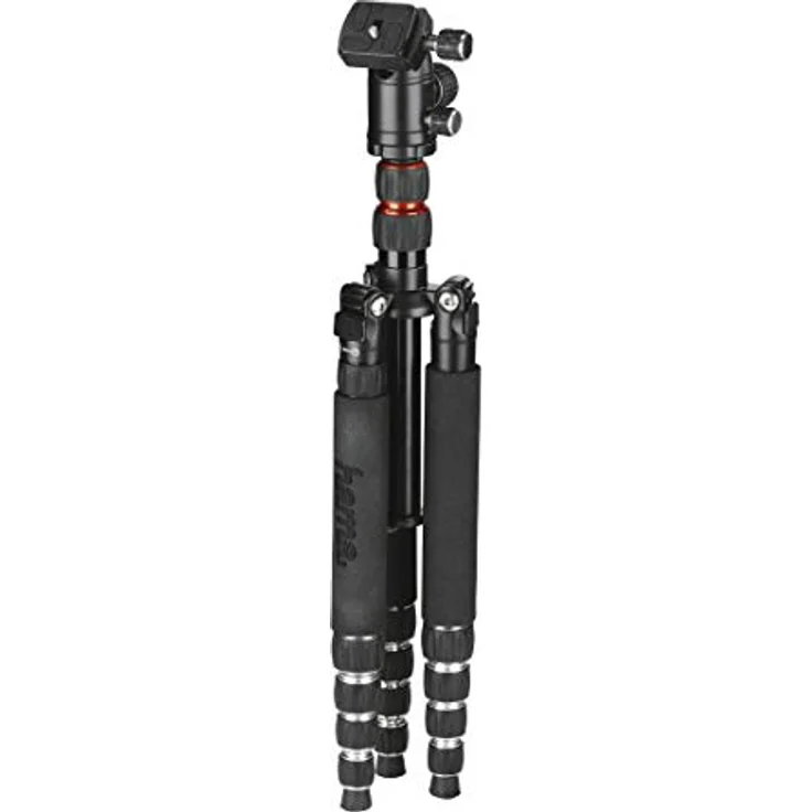Hama Leichtes Reise-Dreibeinstativ mit 3D-Kugelkopf und Einbeinsativ-Funktion, Traveller Premium Duo 146 Ball, Schwarz – Bild 3