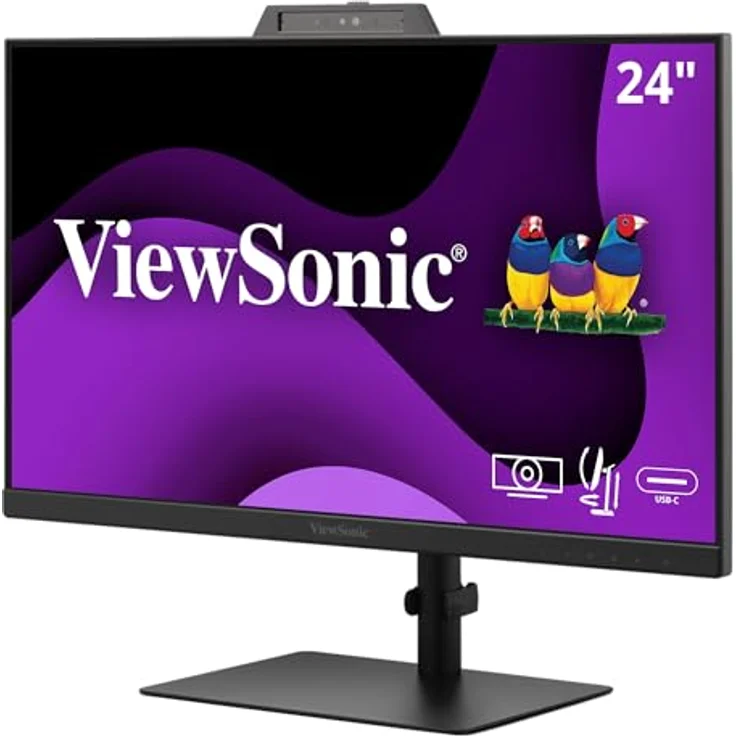 ViewSonic VG2441V MNTN24-C-195 Monitor, 24 Zoll Full HD, integrierte Webcam und Mikrofon – Bild 3