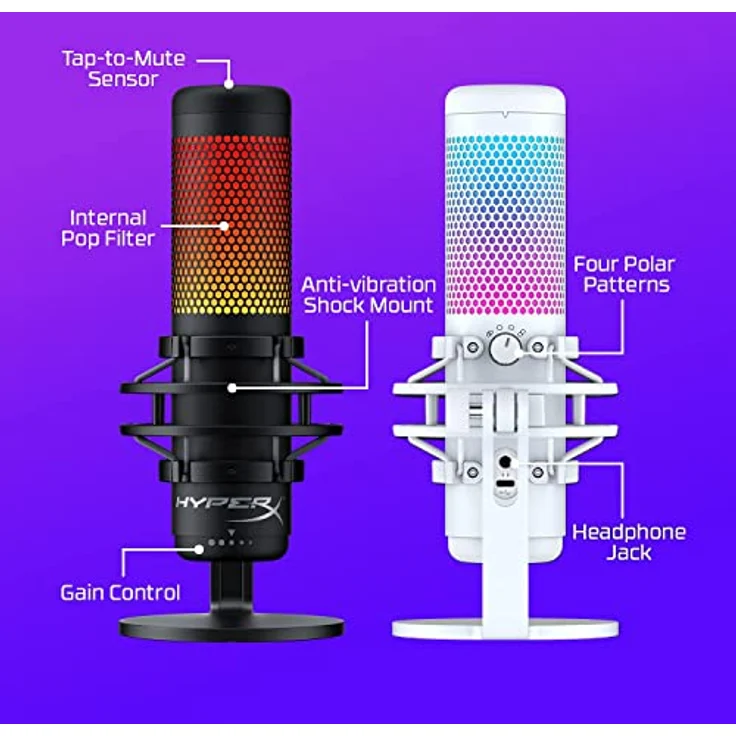 HyperX QuadCast S (Podcasting, Studio, Live, Interview / Vortrag, Allround, Home-Studio), Mikrofon – Bild 3