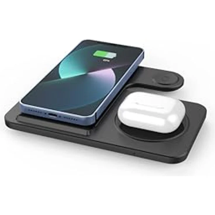 ENGELMANN EnM0640, 3 in 1 Induktive Ladestation Wireless Charger (15W, Schwarz) – Bild 3