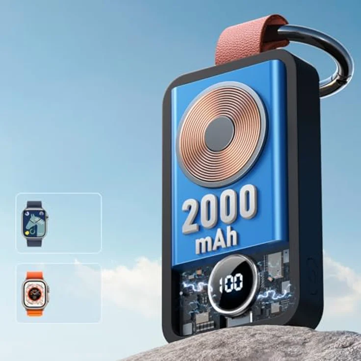 JOYROOM JR-WQW01, kabellose Powerbank 2000mAh 3W für Apple Watch, schwarz mit Digitalanzeige und Schnellladefunktion – Bild 6