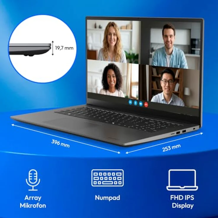 MEDION Avantum 17 E1, 17,3 Zoll Full HD Laptop mit Ryzen 7 7730U, 16 GB RAM, 1 TB SSD, IPS Display, Wi-Fi AC, Bluetooth – Bild 3