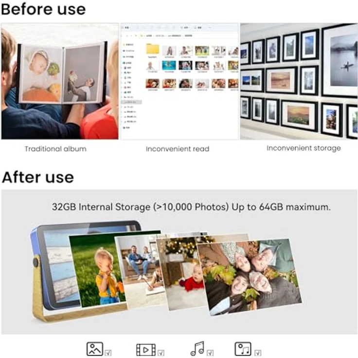 Kodak RWF-108V, Digitaler Bilderrahmen mit 10" Bildschirm, 1280 x 800 Pixel, WiFi, blau – Bild 7