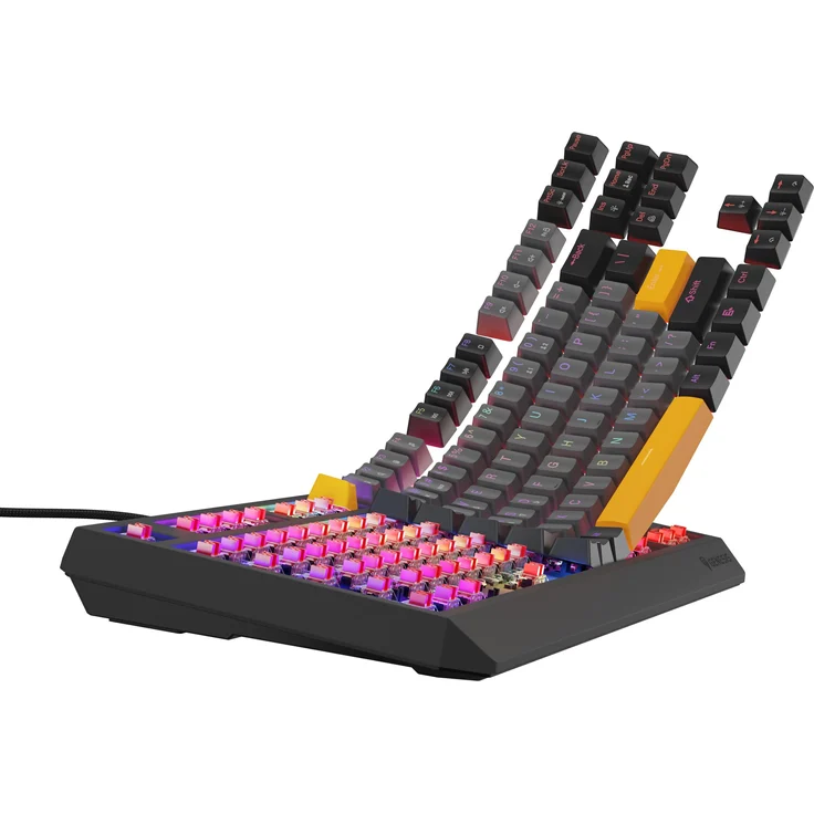 Genesis Thor 230 TKL, Mechanische Gaming-Tastatur mit Outemu Red Switches, RapidSpeed™ Wireless-Technologie, Mehrfarbig