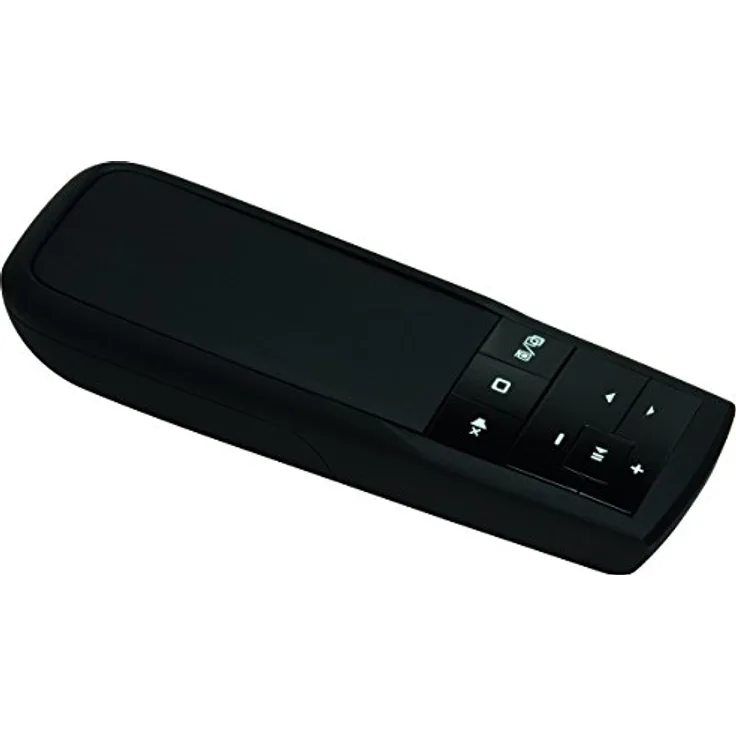 LogiLink Wireless (kabelloser) Presenter 2.4GHz mit rotem Laserpointer und Funktionstasten (Play/Stop, Lautstärke +/, Vor/Zurück, etc.), bis zu 15m, schwarz