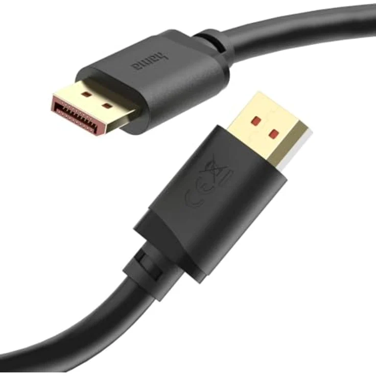 HAMA 2020320, 2M, 16K DisplayPort-Kabel, Schwarz, unterstützt UHBR20, vergoldete Stecker, doppelte Abschirmung – Bild 1