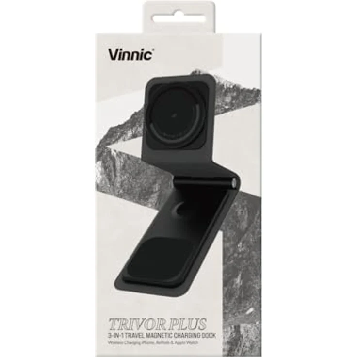 VINNIC TRIVOR Plus 3-in-1 Travel Wireless Charging Dock Wireless Charger, Apple iPhone, AirPods, Apple Watch, 15 W Schnellladefunktion, faltbares Design – Bild 5