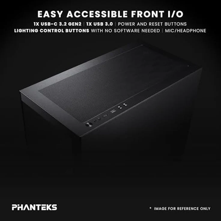 Phanteks XT View Matrix RGB, Midi Tower Gehäuse mit gehärtetem Glas, E-ATX Unterstützung, Schwarz – Bild 7