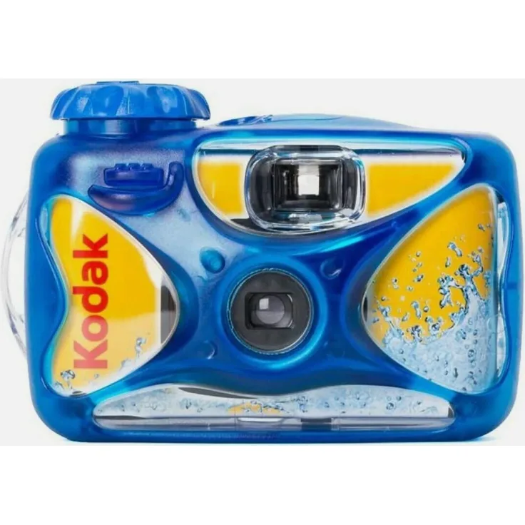 KODAK Water Sport 800/27, Unterwasser-Einwegkamera ohne Blitz, bis 15 m wasserdicht, 27 Aufnahmen, gelb/blau