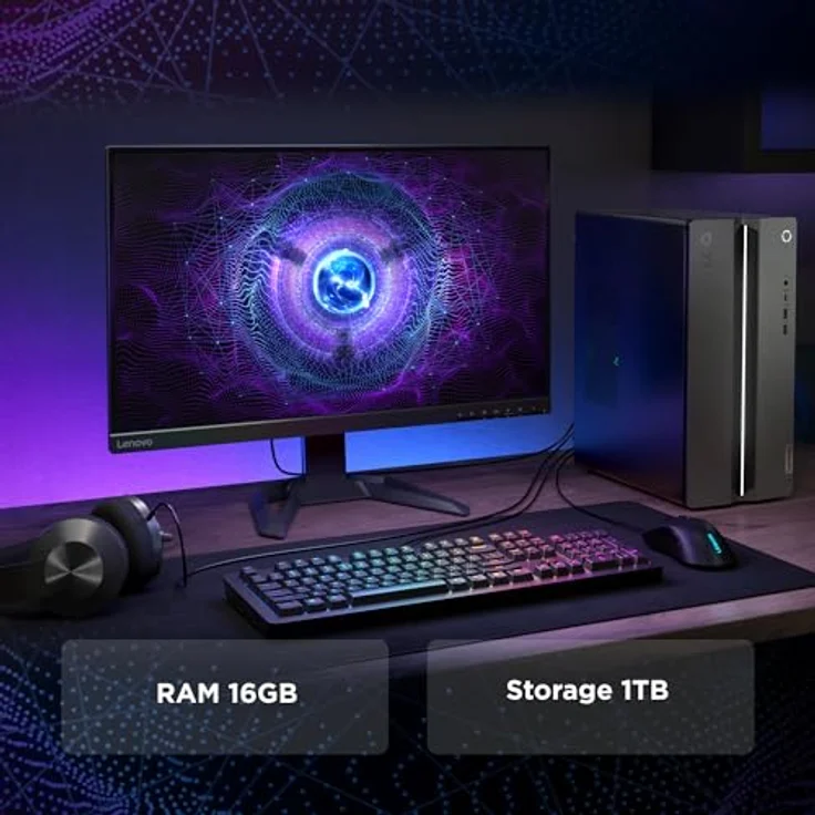 Lenovo LOQ Tower 17IRR9, Desktop-PC mit Intel Core i5, 16 GB RAM, 1 TB SSD, NVIDIA GeForce RTX 5060, Schwarz/Grau – Bild 10