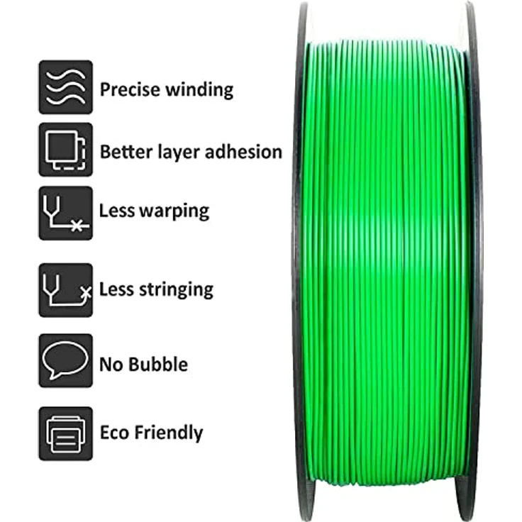 GIANTARM PLA Filament 1.75mm, 1kg Spule, Grün, hohe Präzision, kompatibel mit den meisten 3D-Druckern – Bild 4