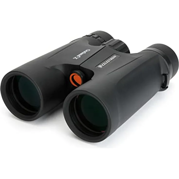 Celestron 71347 10 x 42 Outland X-Fernglas, Schwarz - Mehrfach vergütete Linsen, BaK-4 Prismen, Wasserdicht, Gummischutzabdeckung, Dreh-Schiebeaugenmuscheln