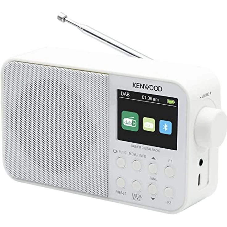Kenwood CR-M30DAB-W - Tragbares DAB+ Radio mit Bluetooth, integriertem Akku & 6,1cm Farbdisplay, Weiß – Bild 3