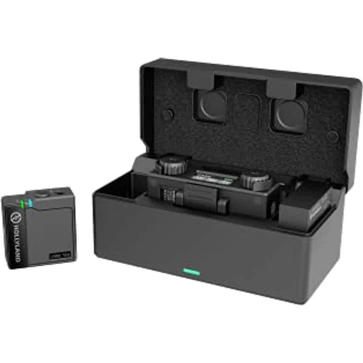 Hollyland Lark 150 Solo Mikrofon 1:1, Transmitter und Receiver mit 100m Übertragungsdistanz, intelligente DSP-Rauschunterdrückung, Ladekoffer und Echtzeit-Klangüberwachung – Bild 1