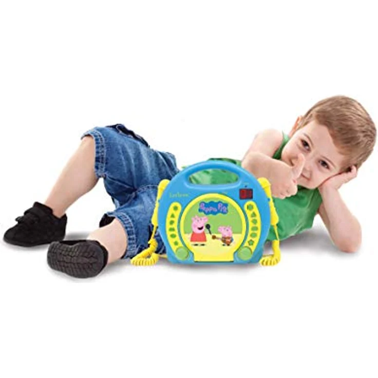 Lexibook Peppa Wutz Schorsch CD-Player mit 2 Spielzeug-Mikrophonen, Kopfhöreranschluss, Batteriebetrieben, Blau, RCDK100PP – Bild 5
