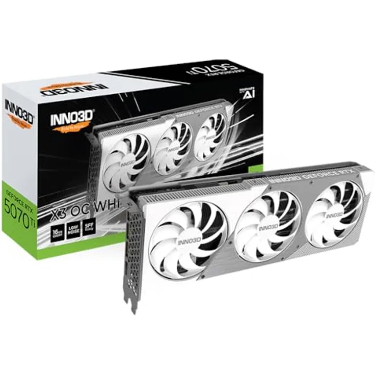 Inno3D RTX5070 TI X3 OC White Grafikkarte mit 16GB GDDR7 HDMI 3xDP