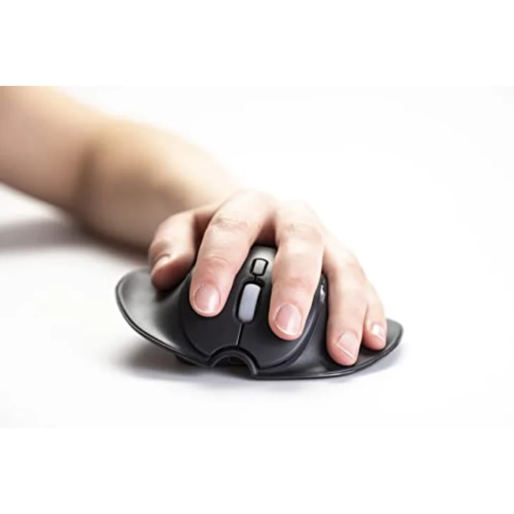 Bakker Elkhuizen BakkerElkhuizen HandShoeMouse Shift Large Bluetooth retail (Kabellos) Maus, Schwarz - ergonomisch, rechts- und linkshändig, optisch, 3 Tasten – Bild 4