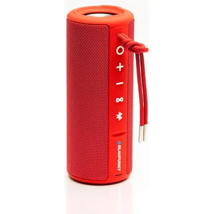 Blaupunkt BT 202 Bluetooth Box - Kabelloser Lautsprecher mit integriertem Akku, tragbarer 10 Watt RMS Lautsprecher mit hochwertigem Klang, mit Lichteffekten, Wasserdicht nach IPX6, rot