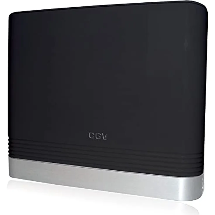 CGV AN-REGLISSE Zimmerantenne für DVB-T/DVB-T2 mit Verstärker aktive Antenne für innen, störungsfreier Empfang Dank LTE-Filter, Verstärkung regelbar, HDTV, 1,8 m Antennen-Kabel, Halterung, schwarz