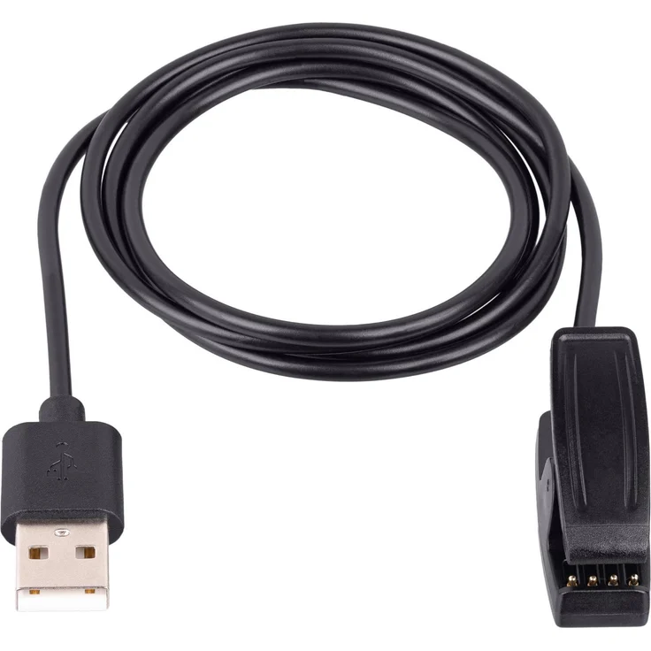 Akyga Ladekabel AK-SW-18 für Garmin Forerunner 230 / 235 / 630 / 645 / 735TX, 1 m USB-Kabel, Schwarz