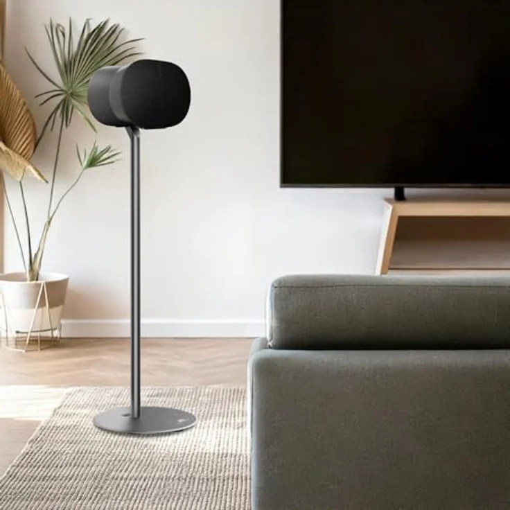 Maclean MC-995 Bodenständer für Sonos ERA 300, Höhe 714 mm, elegantes Design mit Kabelmanagement, stabile Konstruktion, schwarz – Bild 3