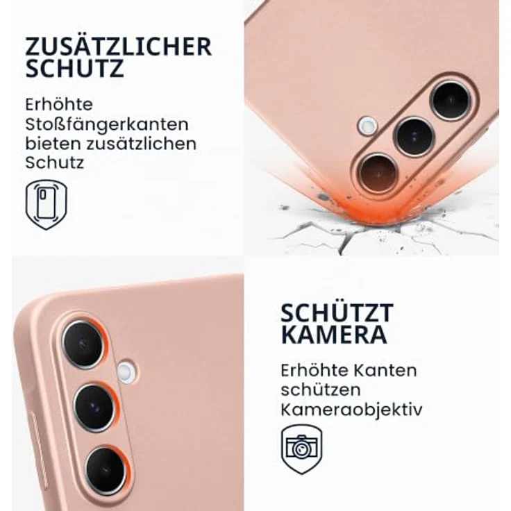kwmobile Handyhülle für Samsung Galaxy A55 5G - weiche Silikon Schutzhülle mit metallischem Rosegold-Effekt, rutschfest und reißfest – Bild 3