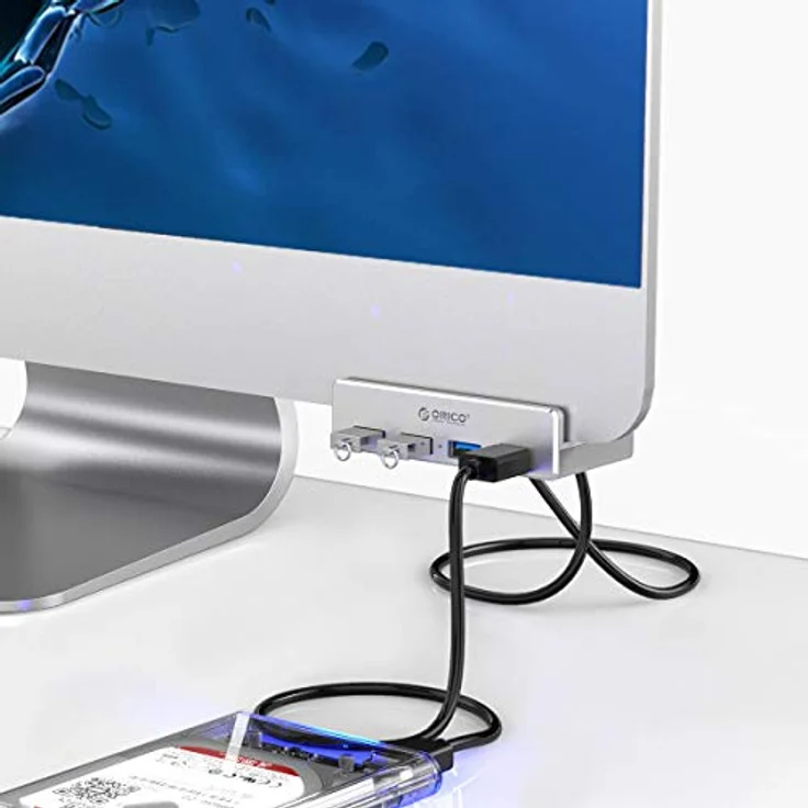 ALLNET ALL-USB3-HUB-4-CLIP Schnittstellen-Hub USB 3.2 Gen 1 (3.1 Gen 1) Type-A 5000 Mbit-s Silber ( ALL-USB3-HUB-4-CLIP ) – Bild 3