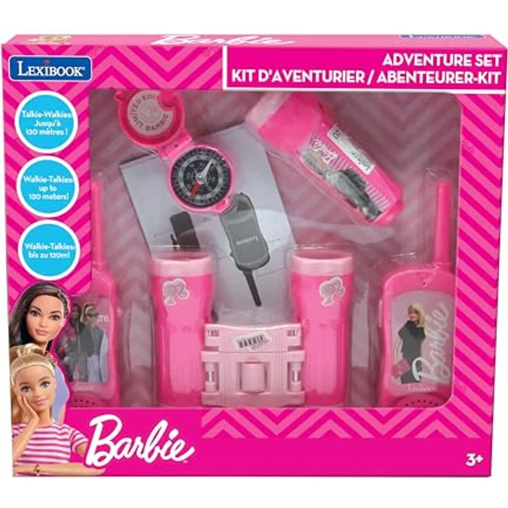 Lexibook Barbie-Abenteurer-Set, komplettes Funkgeräte-Set mit Fernglas, Kompass und Taschenlampe – Bild 5