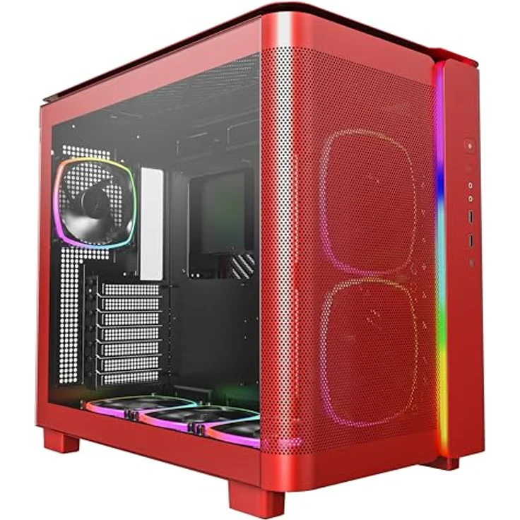 Montech King 95 Pro (Mini ITX, mATX, ATX), PC Gehäuse, Rot – Bild 7