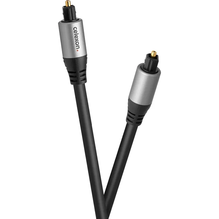 celexon Toslink Optisches Audiokabel 7,5m - Professional Line, vergoldete Kontakte, 2-fach geschirmt, schwarz