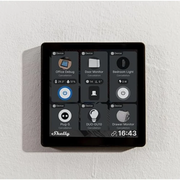 Shelly Wall Display | Wlan & Bluetooth Ein intelligentes Bedienfeld mit integriertem 5-A-Schalter und Farbdisplay | Hausautomation | Leistungsüberwachung | iOS Android App | Feuchtigkeits LUX-Sensoren – Bild 2