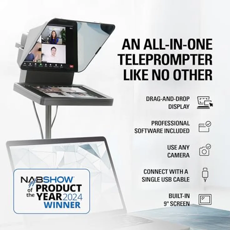 Elgato Prompter – Teleprompter mit integriertem Bildschirm, unterstützt DSLR/Webcam/Smartphone, Drag&Drop-Monitoranzeige, funktioniert mit Mac/PC&Stream Deck – Bild 2